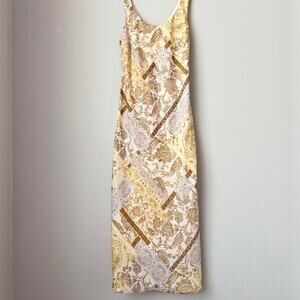 Romantic Paisley Midi Dress by Drew Greek Goddess European Summer Patchwork Sz S